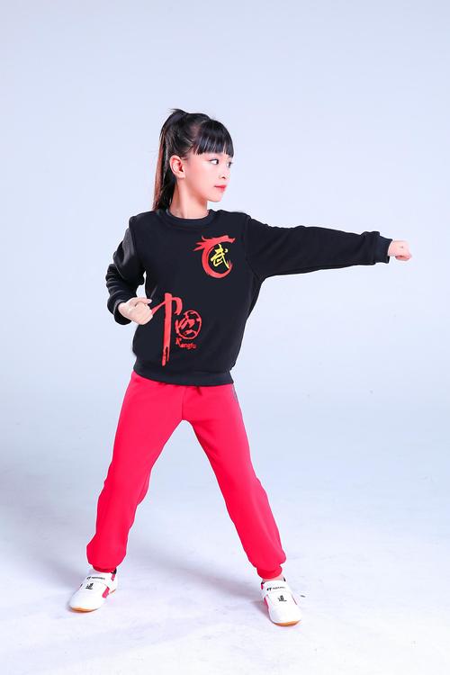 (今日10折)新品新款儿童武术舞蹈表演出服装男女孩长袖套装秋冬季加绒